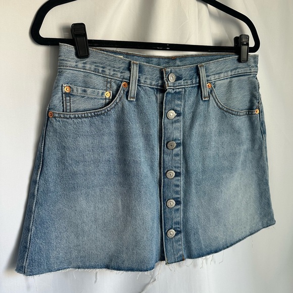 Levi's Light Blue Denim Mini Skirt - Picture 1 of 6